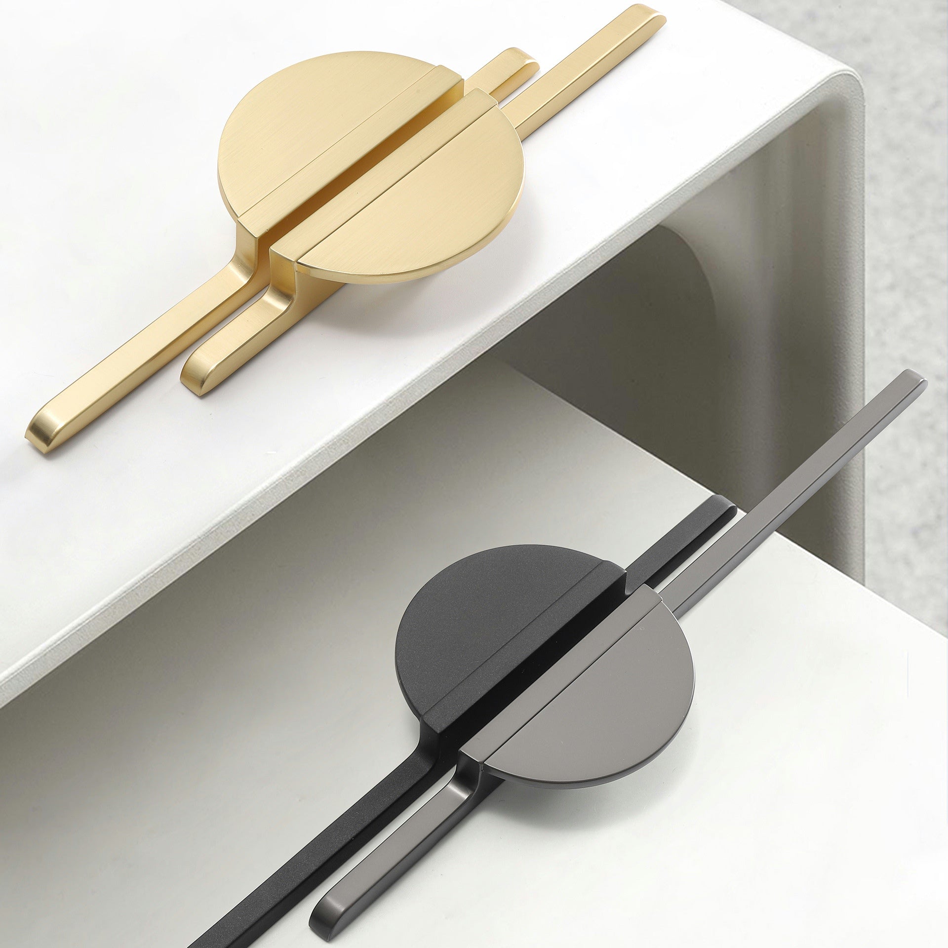 Half Moon Bar Cabinet & Drawer Pulls - Modern Zinc Alloy