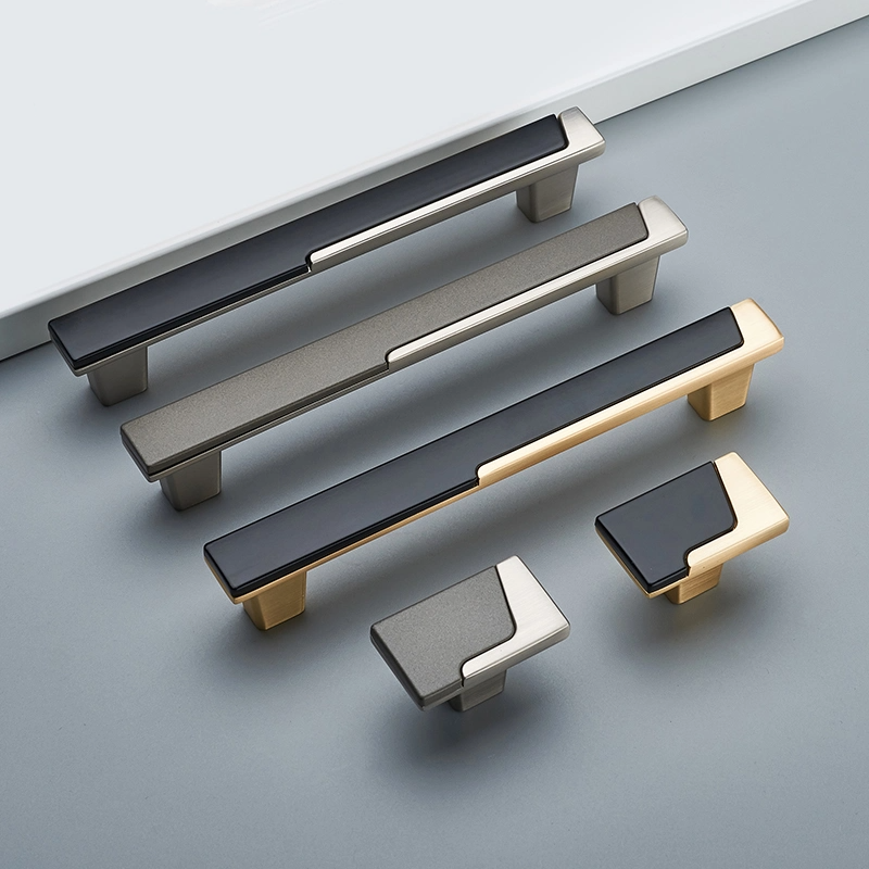 Two-Tone Square Bar Cabinet & Drawer Pulls - Modern Style