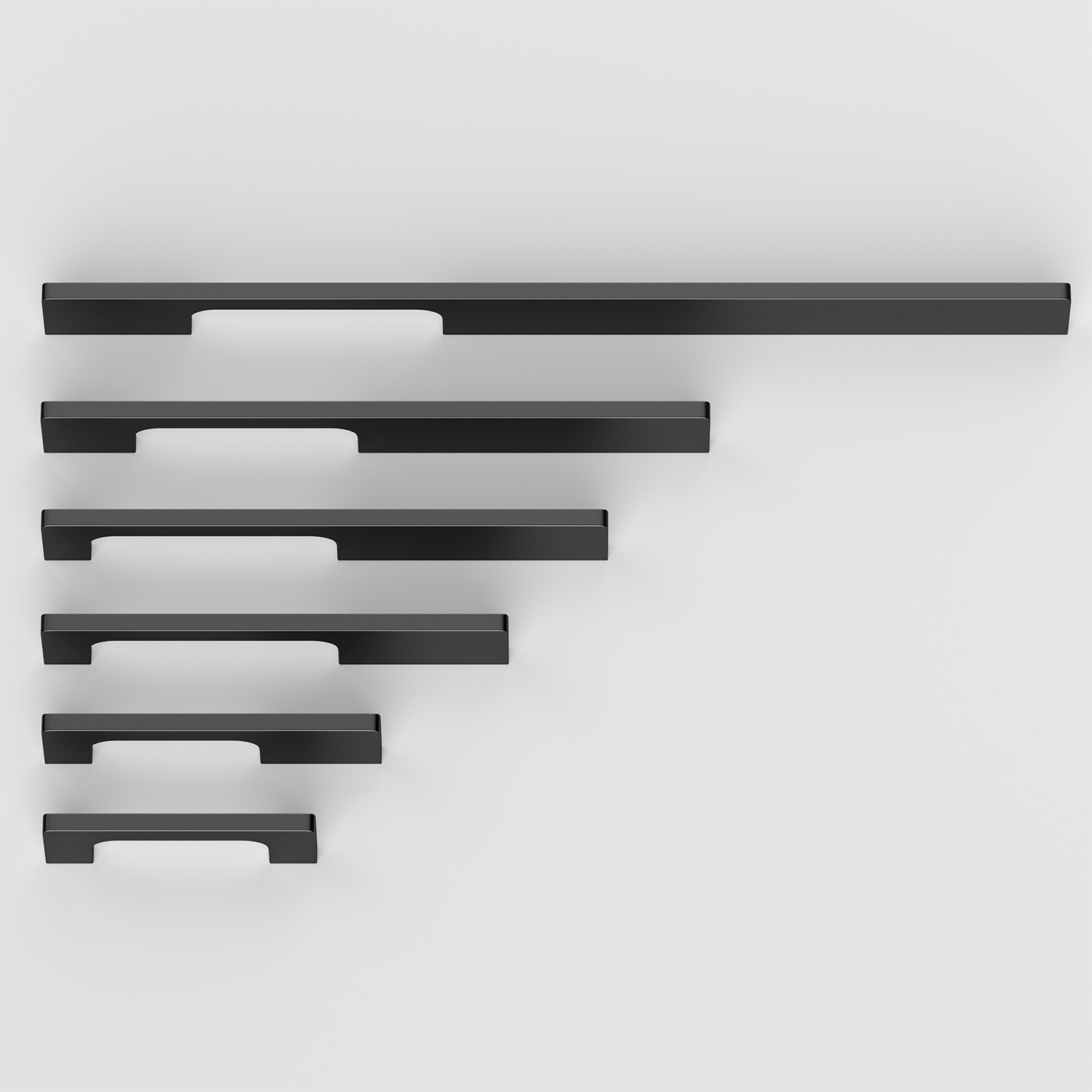 Matte Black Slim Bar Cabinet & Drawer Pulls Aluminum Alloy