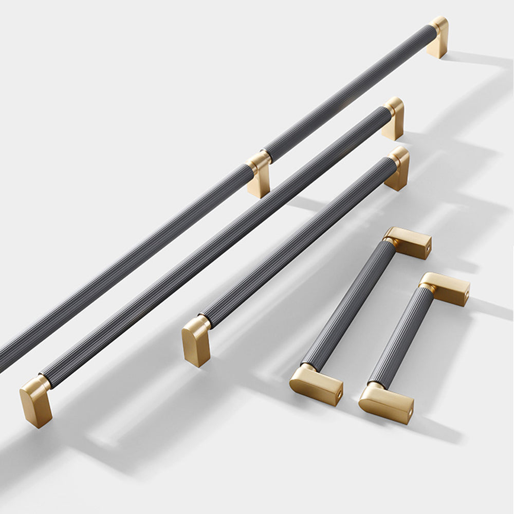 2 Pack Long Two-Color Splicing Aluminum Alloy Cabinet Handles