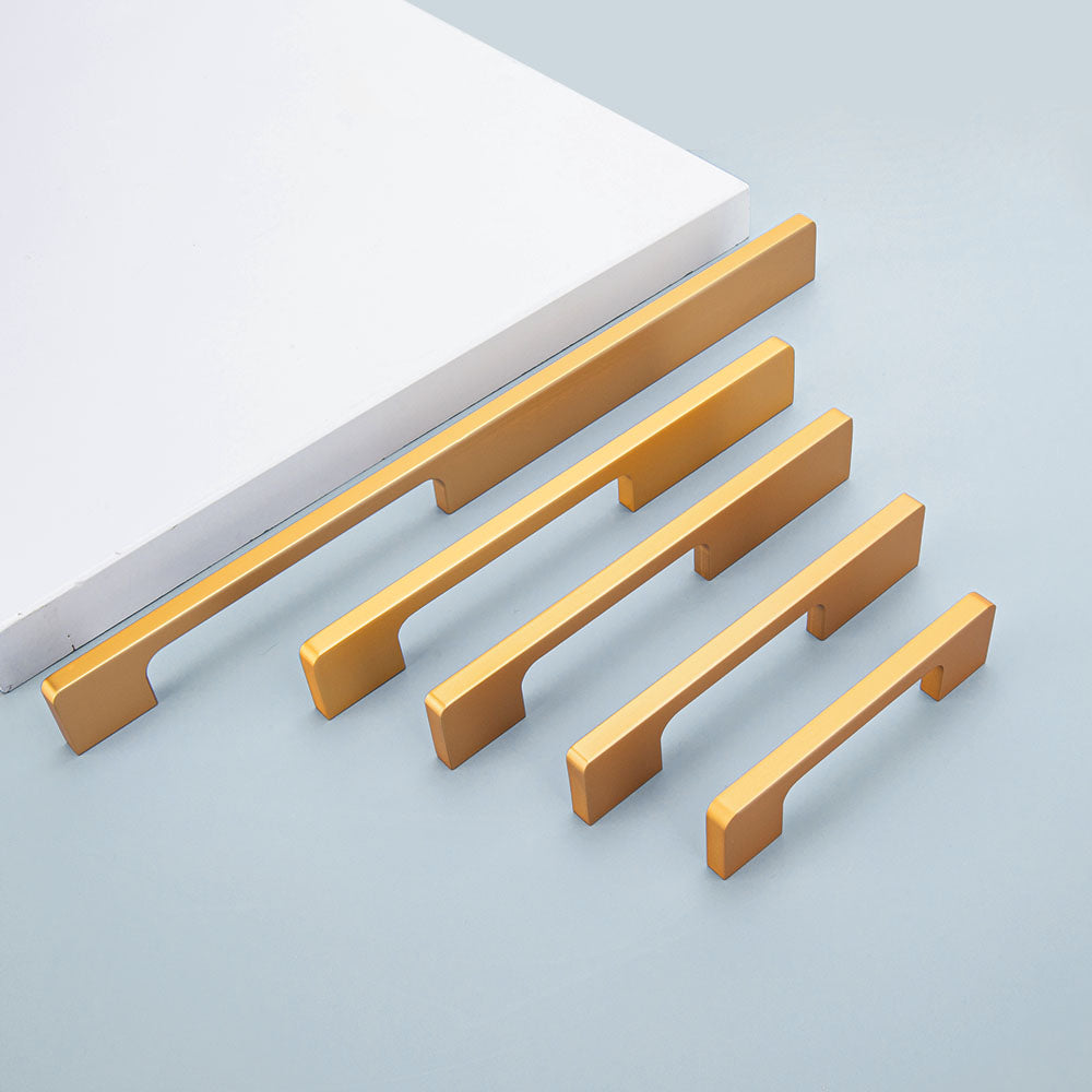 Solid Aluminum Alloy Modern Slimline Gold Cabinet and Drawer Pulls