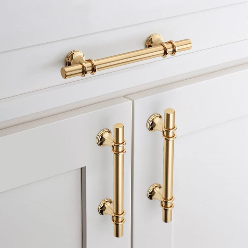 Decorative Gold Bar Cabinet & Drawer Pulls - Traditional Style