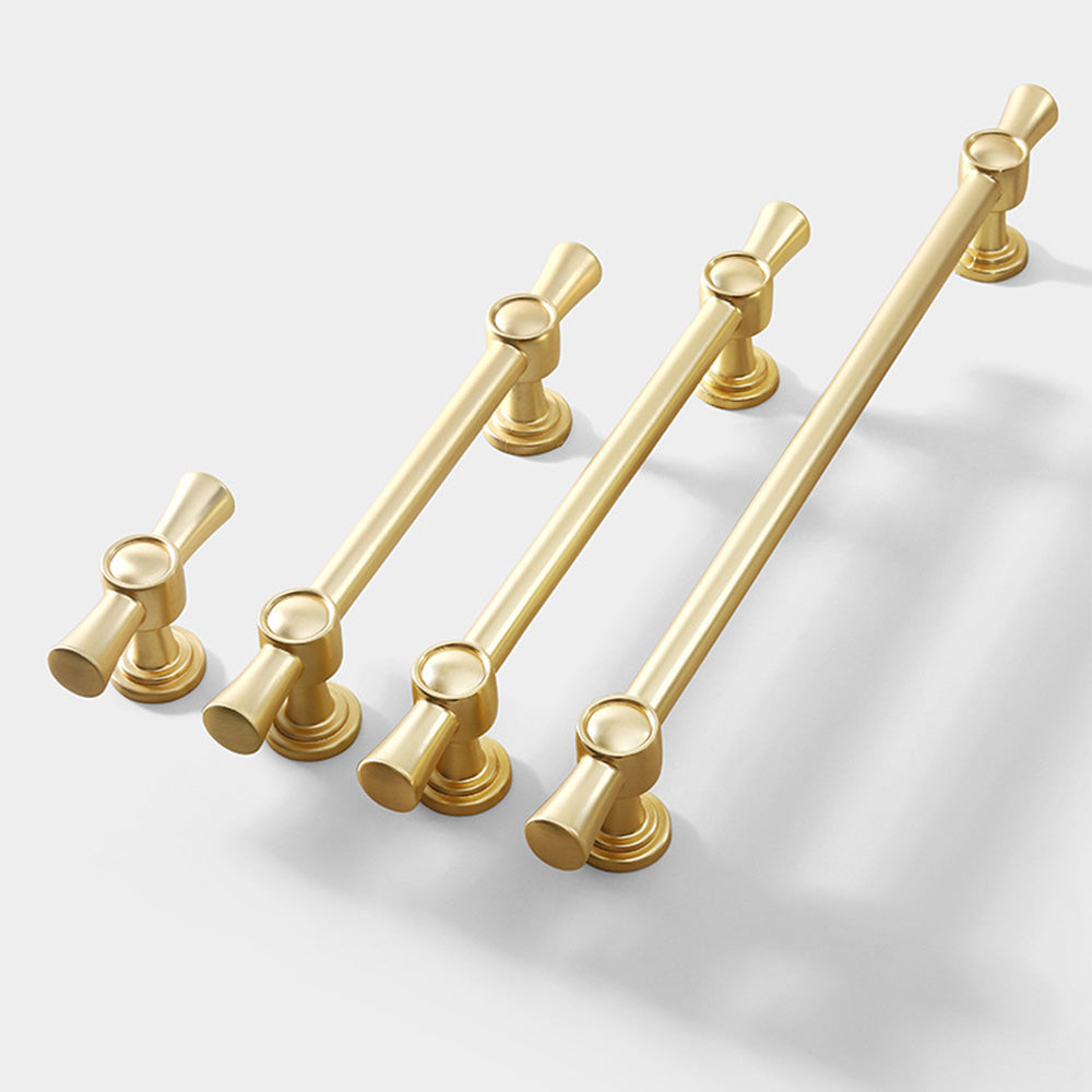 Brushed Brass Drawer Pulls with Round Washers