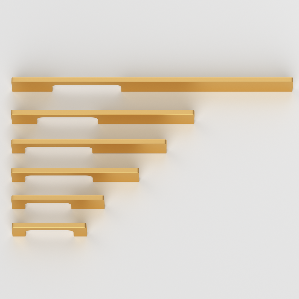 Solid Aluminum Alloy Modern Slimline Gold Cabinet and Drawer Pulls