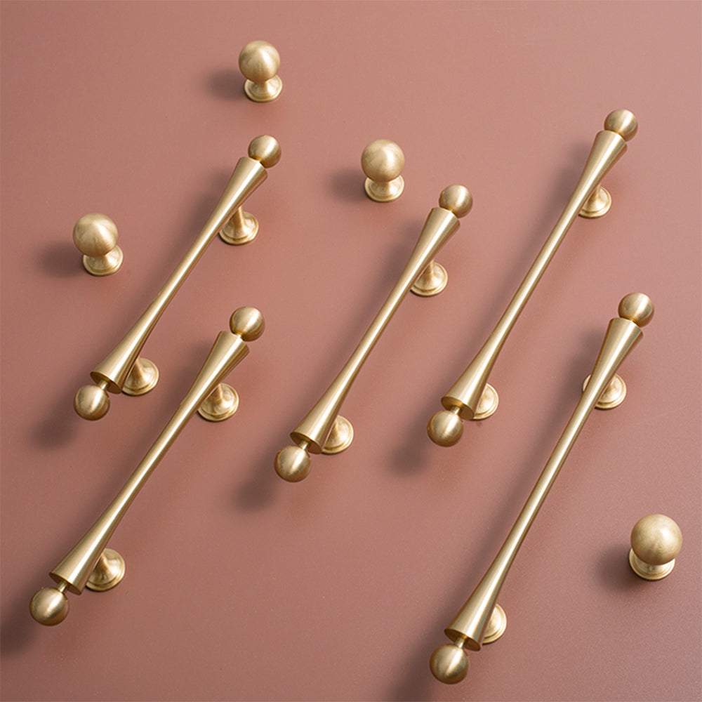 Modern Scroll-Inspired Brushed Brass Cabinet Pulls