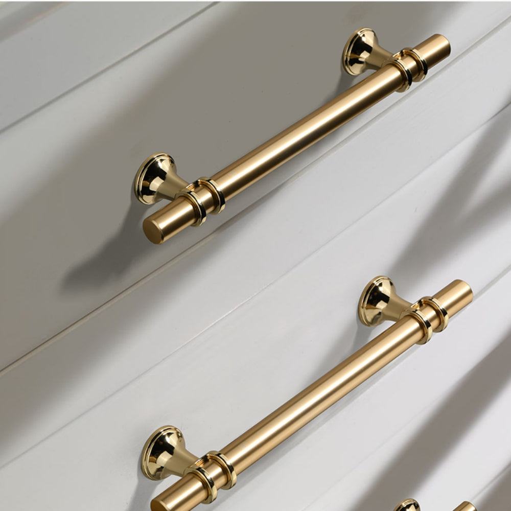 Decorative Gold Bar Cabinet & Drawer Pulls - Traditional Style