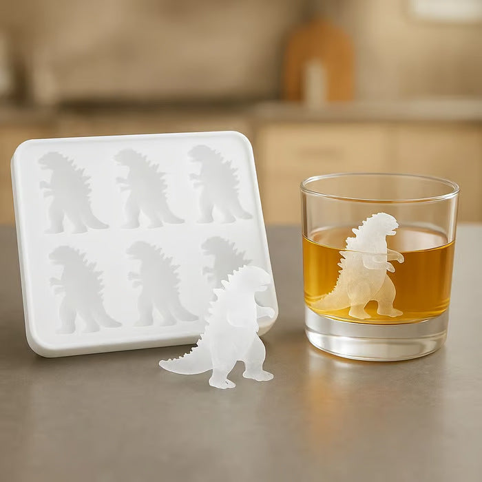3D Godzilla Ice Mold – Reusable Silicone Mold for Whiskey, Cocktails, and More