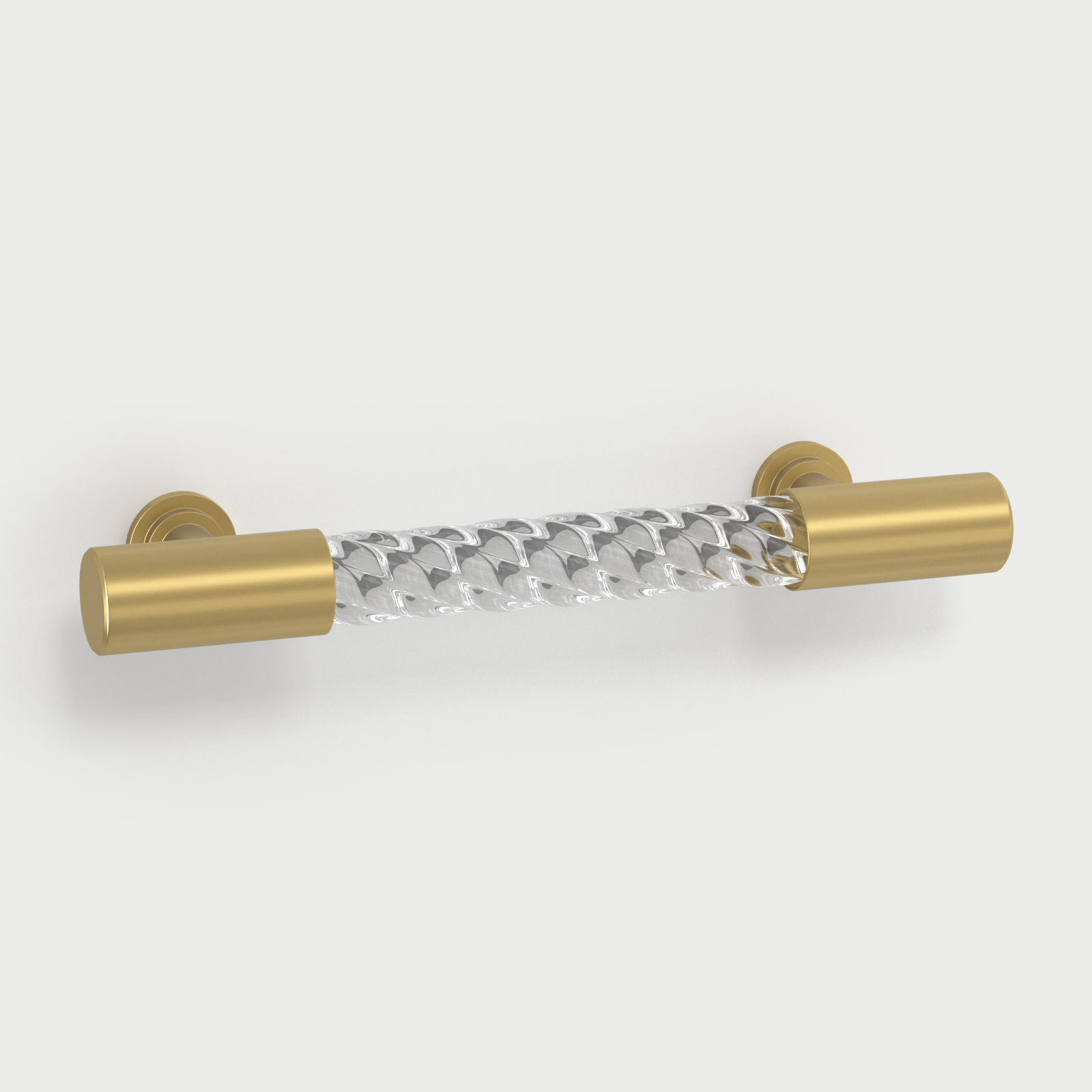 Clear Acrylic and Brass T-Bar Cabinet Handles