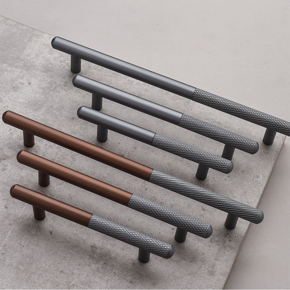 Two Tone Patchwork Knurled Zinc Alloy Wardrobe Handles