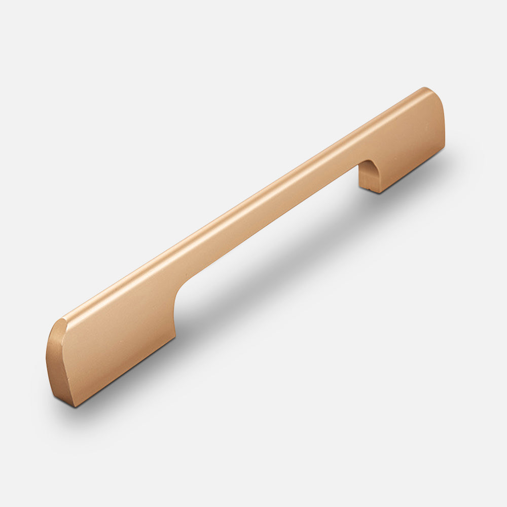 Black Long Flat Bar Cabinet Drawer Pulls Aluminum Alloy
