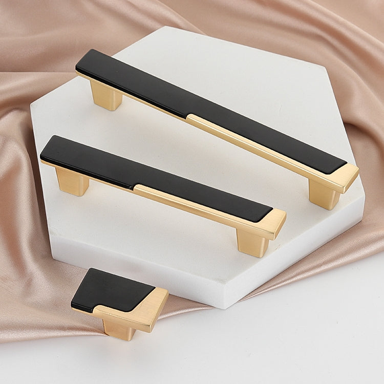 Black & Gold Square Cabinet & Drawer Pulls - Modern Style