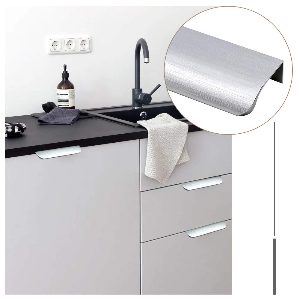 Brushed Nickel Edge Pulls Cabinet Door Finger Pulls