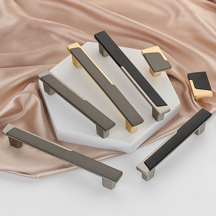 Black & Gold Square Cabinet & Drawer Pulls - Modern Style