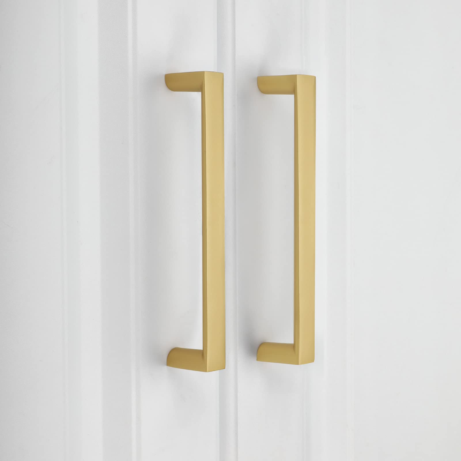 5 Inch Black & Gold Square Kitchen & Bathroom Cabinet Handles