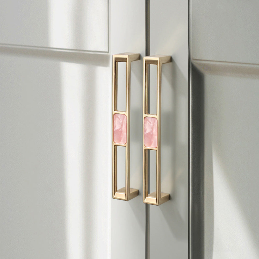 Gold Crystal Cabinet Handles with Zinc Alloy Base