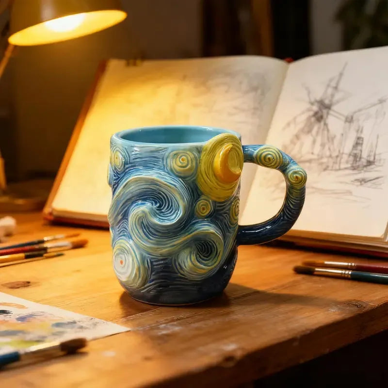 13oz Ceramic Coffee Mug – Artistic Finish & Durable Design