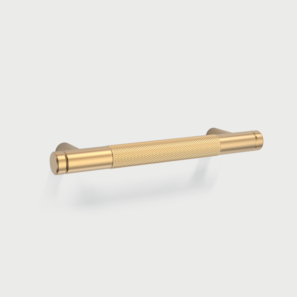 Knurled Gold T-Bar Cabinet & Drawer Pulls - Modern Style