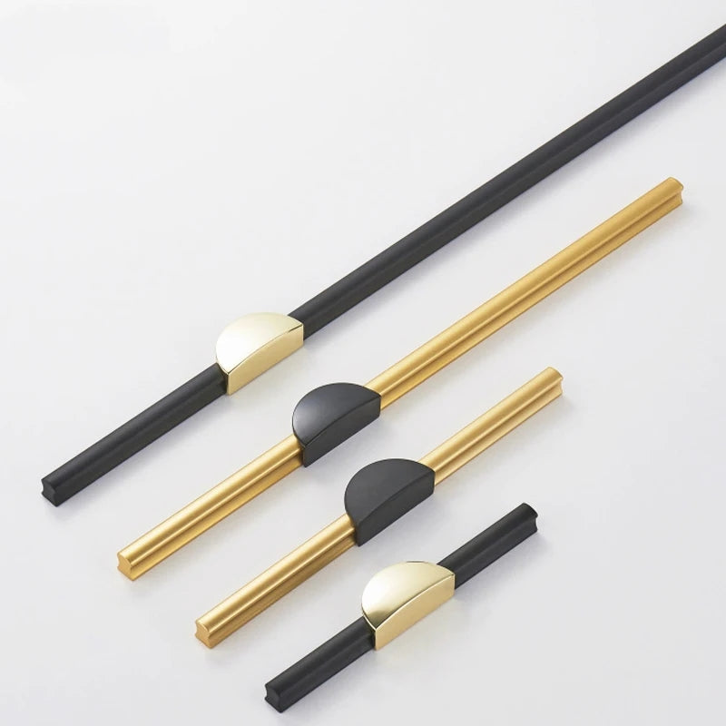 Black Gold Half Moon Bar Cabinet Drawer Pulls Wardrobe Dresser