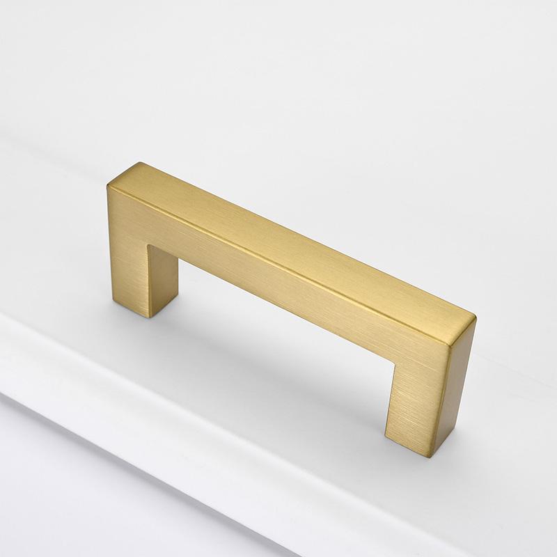 Brushed Brass Square Cabinet & Drawer Pulls