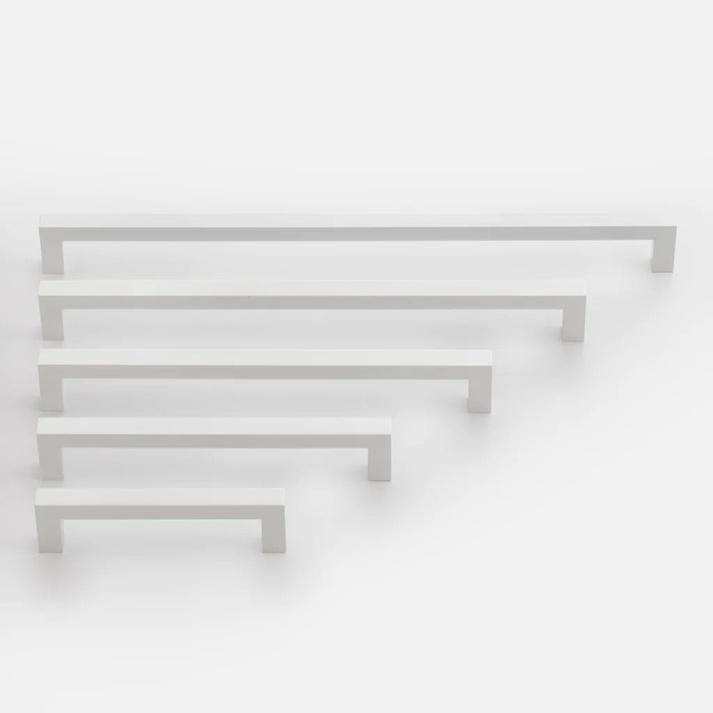Brushed Nickel Square Bar Cabinet Drawer Pulls