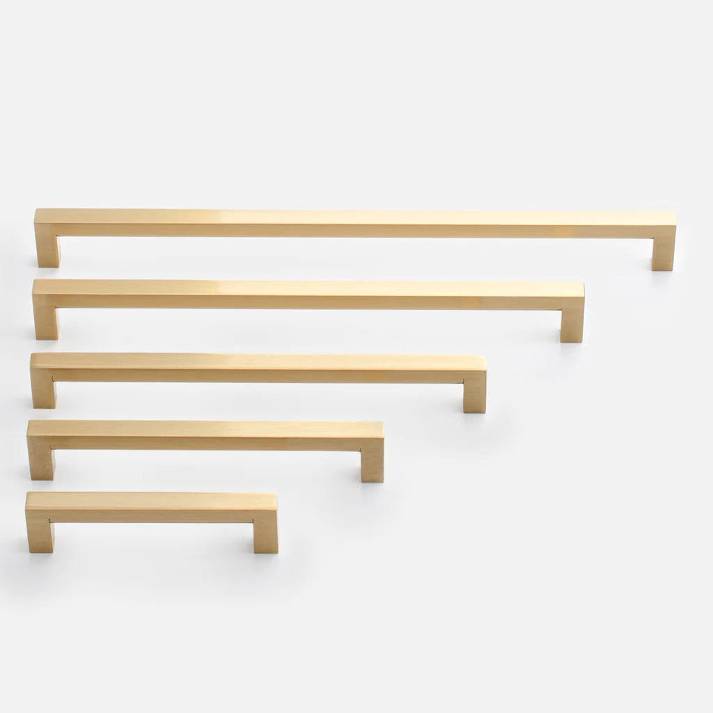 Brushed Brass Square Cabinet & Drawer Pulls