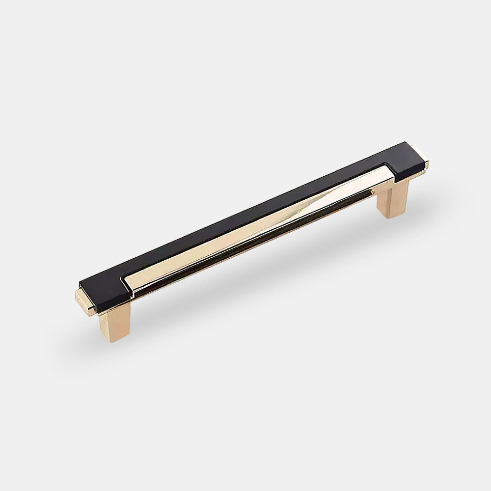 Black Gold Square Bar Cabinet & Drawer Pulls Zinc Alloy Modern