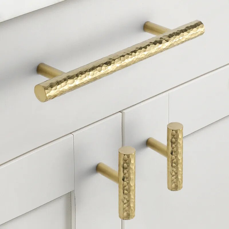 Luxury Gold Round Brass Drawer Wardrobe Door Handles