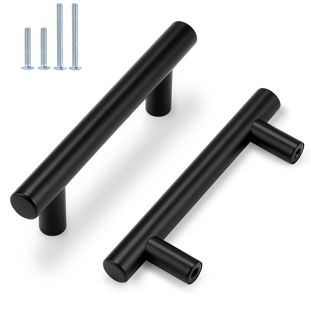 Matte Black Slim Bar Cabinet & Drawer Pulls - Modern Minimalist