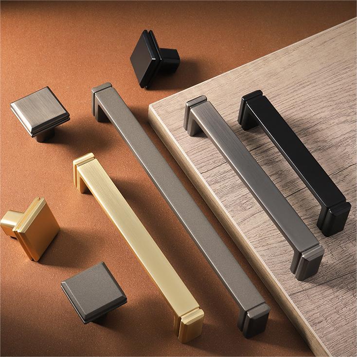 Modern Minimalist Square Zinc Alloy Cabinet Handles