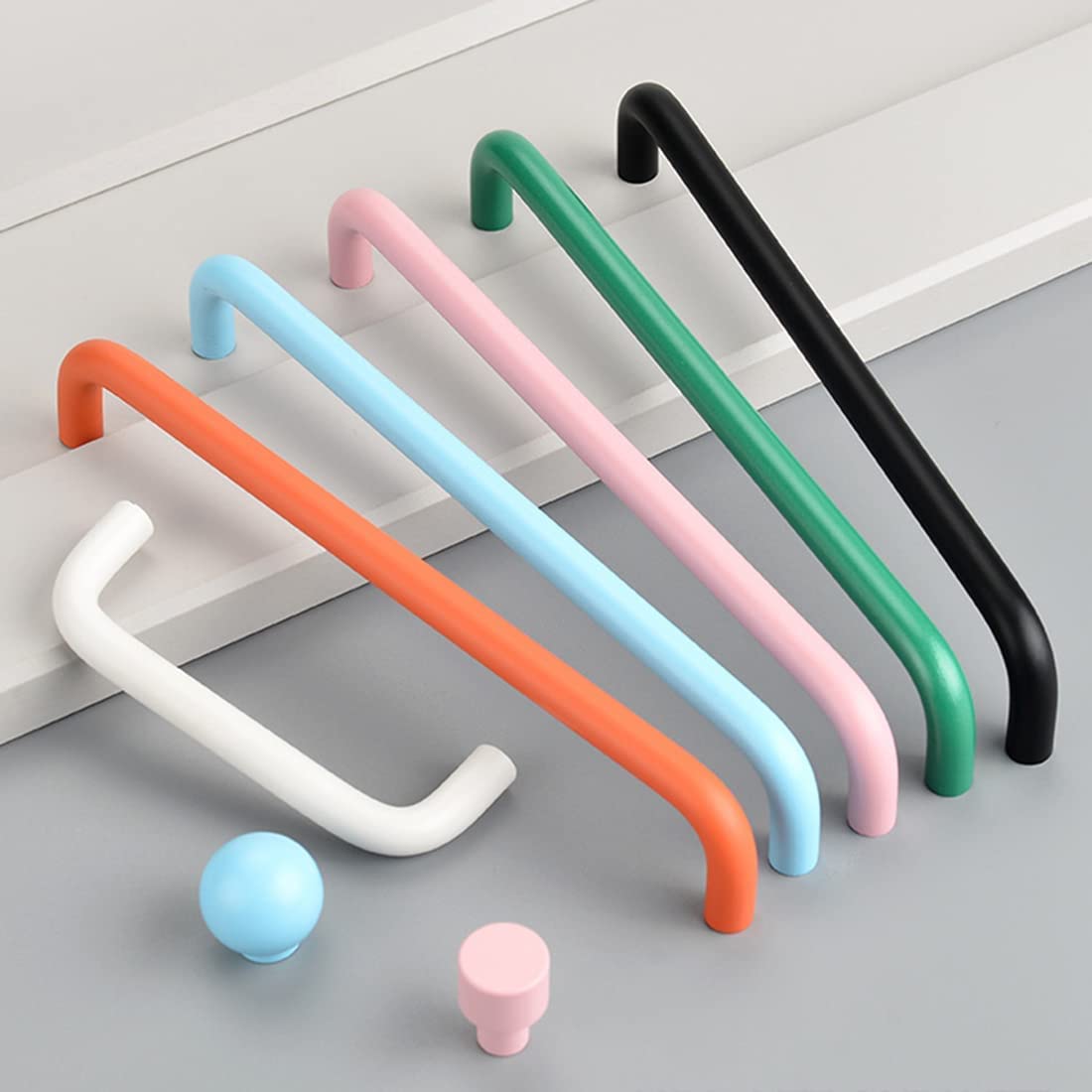 Colorful Curved Aluminum Wardrobe Handles