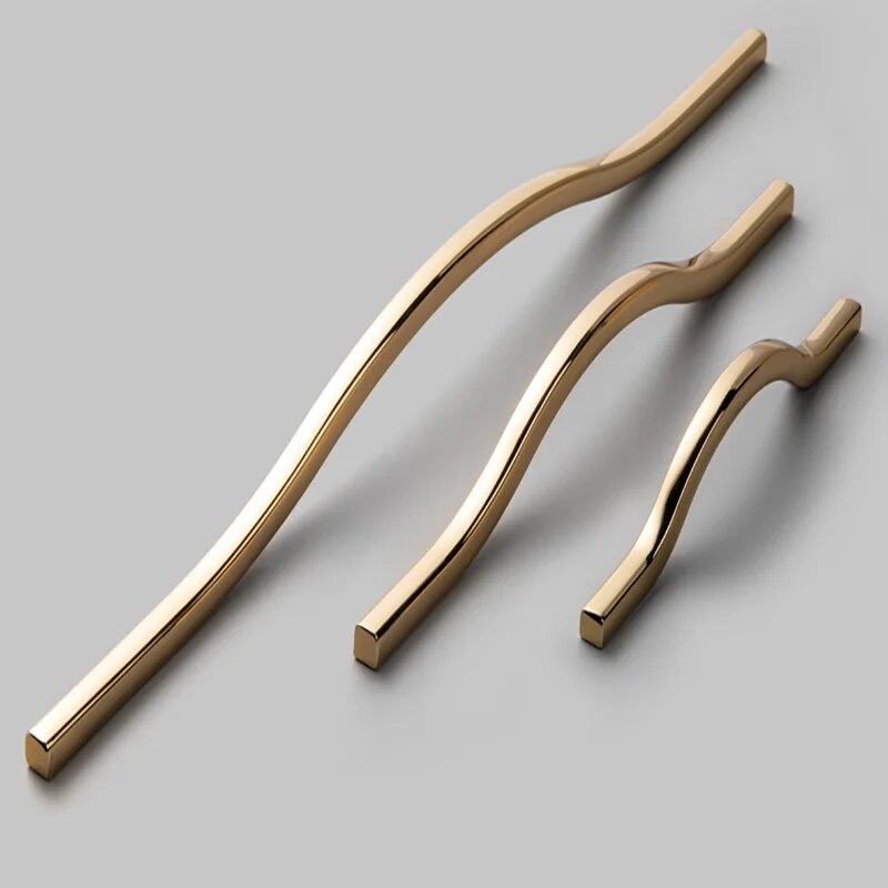 Nordic Gold Zinc Alloy Kitchen Drawer Pulls and Door Handles