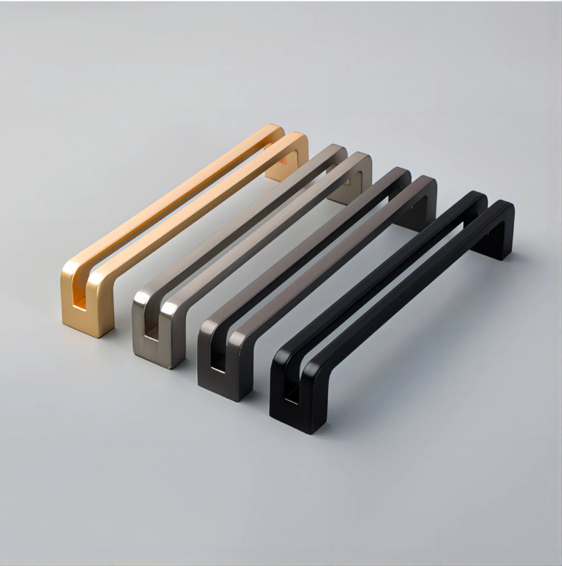 Square Bar Cabinet Drawer Pulls Zinc Alloy for Kitchen